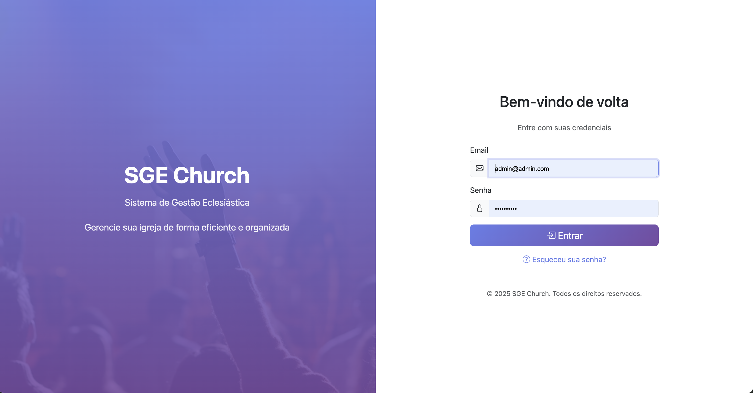 Painel Administrativo do Sistema